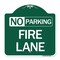 Signmission Delaware No Parking Fire Lane, Green & White Aluminum Architectural Sign, 18" x 18", GW-1818-24195 A-DES-GW-1818-24195 - alternate 1